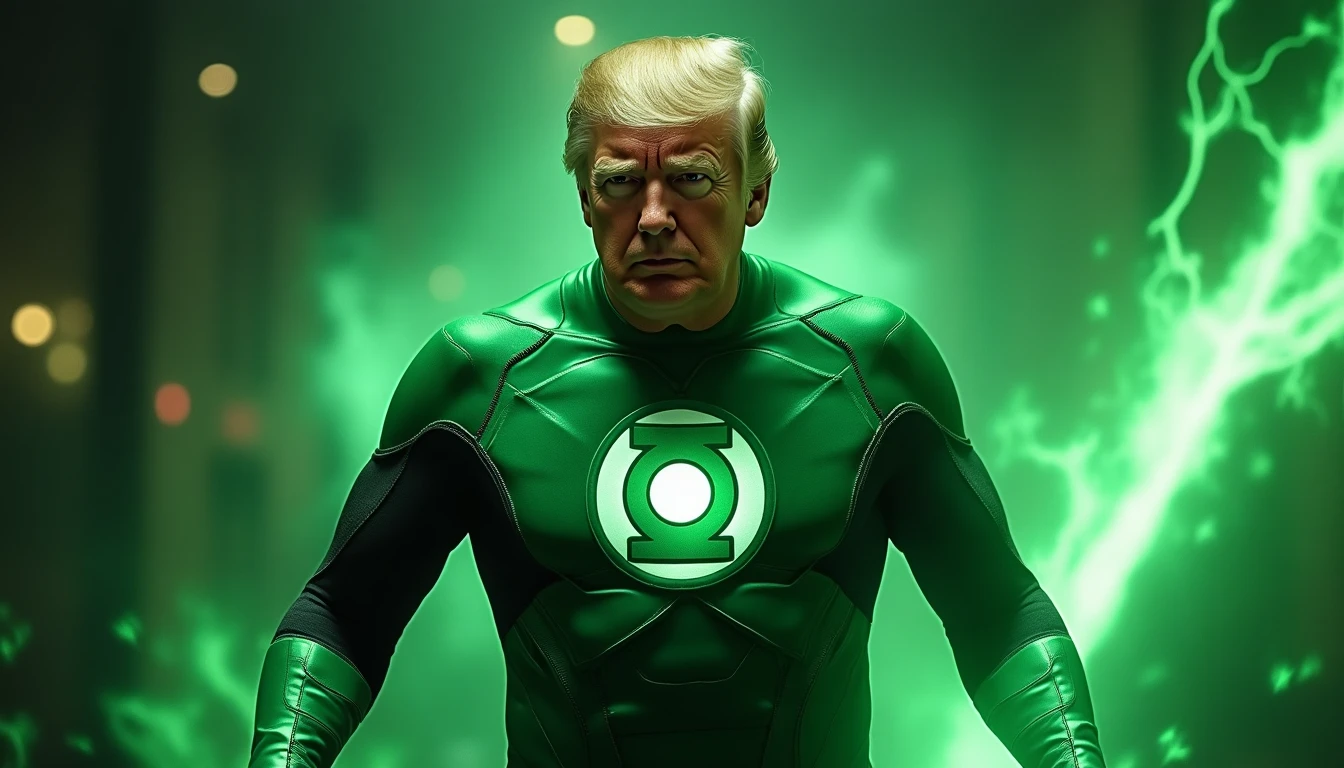 Trump Amplifies AI-Generated Green Lantern Image of Himself on Truth Social